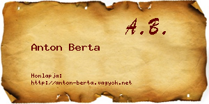 Anton Berta névjegykártya